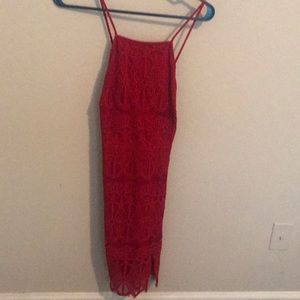 Form fitting red dress